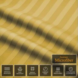 Pamposh Luxury Embossed Stripes Duvet Cover Set in Yellow - Size: Super King - thumbnail 7