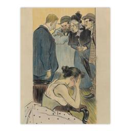 "Artery8 Family Argument Satirical Painting Steinlen Wall Art Poster Print - Size: W24"" x H32""" - thumbnail 1