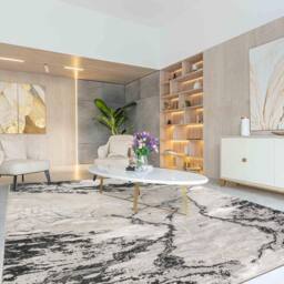 Desire Rugs Elysium Modern Abstract Living Room Area Rug Metallic Sheen - Huracan in Grey - Size: 200 cm x 290 cm - thumbnail 6