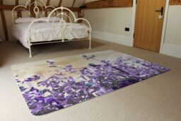 Benjamin Tate Design Purple Flowers Rug in Natural - Size: Large - thumbnail 3