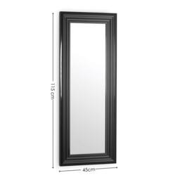 Cheshire Metro Gloss Black Tall Rectangular Dressing Mirror - thumbnail 7