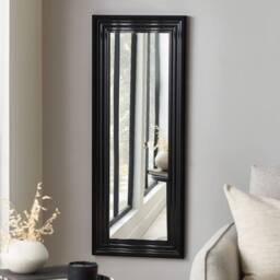 Cheshire Metro Gloss Black Tall Rectangular Dressing Mirror - thumbnail 2