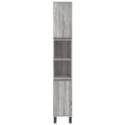 Berkfield Home Modern 3 Piece Bathroom Furniture Set Grey Sonoma Engineered Wood - thumbnail 6