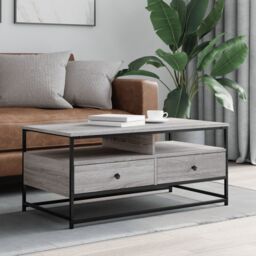 Berkfield Home Coffee Table Grey Sonoma 100x51x45 cm Engineered Wood - Size: 100 x 51 x 45 cm - thumbnail 1