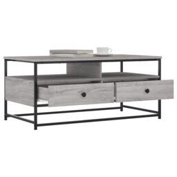 Berkfield Home Coffee Table Grey Sonoma 100x51x45 cm Engineered Wood - Size: 100 x 51 x 45 cm - thumbnail 4