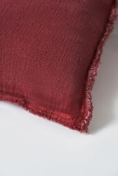 BHS Cotton Cushion with Frayed Edge in Red - Size: 45 cm x 45 cm - thumbnail 3