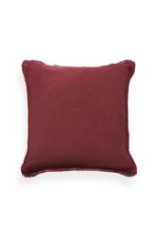 BHS Cotton Cushion with Frayed Edge in Red - Size: 45 cm x 45 cm - thumbnail 2