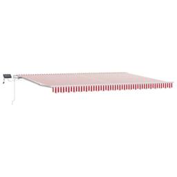 Berkfield Home Manual Retractable Awning with LED Red & White Stripe 500x350 cm - thumbnail 2