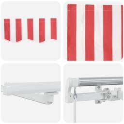 Berkfield Home Manual Retractable Awning with LED Red & White Stripe 500x350 cm - thumbnail 8
