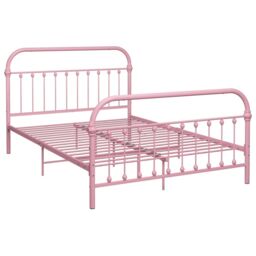 Berkfield Home Bed Frame Pink Metal 120x200 cm - Size: Small Double - thumbnail 2