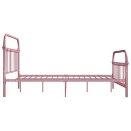Berkfield Home Bed Frame Pink Metal 120x200 cm - Size: Small Double - thumbnail 4