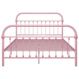 Berkfield Home Bed Frame Pink Metal 120x200 cm - Size: Small Double - thumbnail 3
