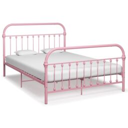 Berkfield Home Bed Frame Pink Metal 120x200 cm - Size: Small Double - thumbnail 1