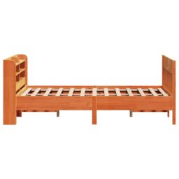 Berkfield Home Bed Frame without Mattress Wax Brown 135x190 cm Double Solid Wood Pine - thumbnail 5