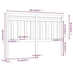 Berkfield Home Bed Headboard Grey 166x4x100 cm Solid Wood Pine - Size: 166 x 4 x 100 cm - thumbnail 5