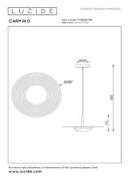 Netlighting Lucide CARMINO Pendant Ø 38 7 cm LED Dim. 1x8W Terracotta - Essential - thumbnail 5