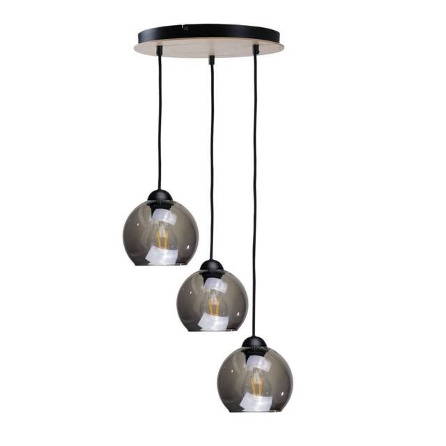 Netlighting Wood Cluster Pendant Ceiling Light Black 30cm 3x E27