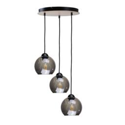 Netlighting Wood Cluster Pendant Ceiling Light Black 30cm 3x E27