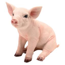 Naturecraft Sitting Pig in Pink - thumbnail 1