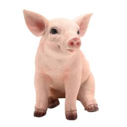 Naturecraft Sitting Pig in Pink - thumbnail 2