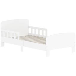 AIYAPLAY Kids Toddler Bed Frame with Safety Side Rails for 3-8 Years, White - thumbnail 2