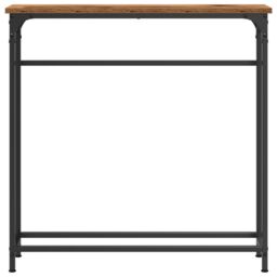 Berkfield Home Console Table Old Wood 75x19, 5x75 cm Engineered Wood & Steel in Brown - thumbnail 5