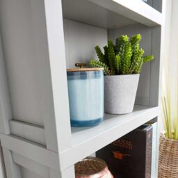 Home Source Avon Low 3 Shelves Bookcase Storage Unit Living Room 36mm Top in Grey - thumbnail 4