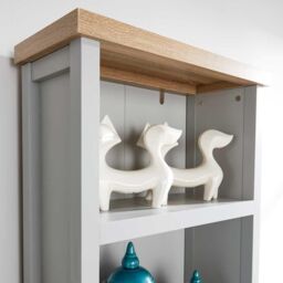 Home Source Avon Low 3 Shelves Bookcase Storage Unit Living Room 36mm Top in Grey - thumbnail 5