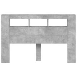 Berkfield Home LED Headboard Concrete Grey 160x18.5x103.5 cm Engineered Wood - thumbnail 6