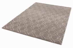 The Rug Shop UK Silver Handmade Geometric Cheque Luxurious Easy to Clean Rug - Size: 120 cm x 170 cm - thumbnail 3