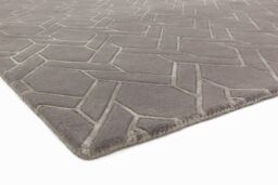 The Rug Shop UK Silver Handmade Geometric Cheque Luxurious Easy to Clean Rug - Size: 120 cm x 170 cm - thumbnail 4