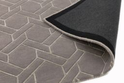 The Rug Shop UK Silver Handmade Geometric Cheque Luxurious Easy to Clean Rug - Size: 120 cm x 170 cm - thumbnail 5