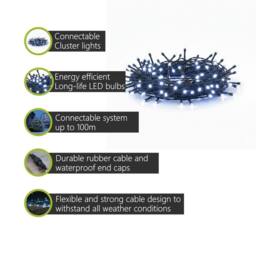 Pegdev LED Cluster Lights Cool White Black Cable Connectable Outdoor 5m - thumbnail 2