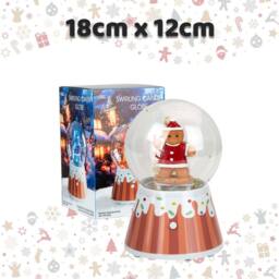VFM e-Store Christmas Snow Globe Light Up Blower 18cm Gingerbread Man Red X 1 in Pink - thumbnail 2