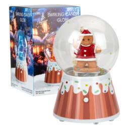 VFM e-Store Christmas Snow Globe Light Up Blower 18cm Gingerbread Man Red X 1 in Pink