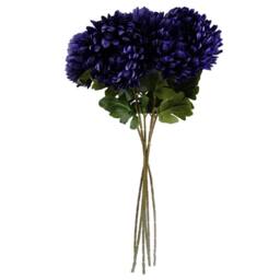 Leaf Pack of 6 x 75cm Artificial Extra Reflex Chrysanthemum Purple - Size: 6 x 75 cm - thumbnail 5