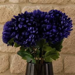 Leaf Pack of 6 x 75cm Artificial Extra Reflex Chrysanthemum Purple - Size: 6 x 75 cm