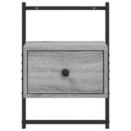 Berkfield Home Bedside Cabinet Wall-mounted Grey Sonoma 35x30x51 cm Engineered Wood - Size: 35 x 30 x 51 cm - thumbnail 5