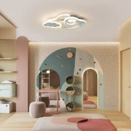NIVOR 42W Dimmable LED Cloud Flush Mount Ceiling Light for Child Room White - thumbnail 4