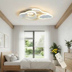 NIVOR 42W Dimmable LED Cloud Flush Mount Ceiling Light for Child Room White - thumbnail 1