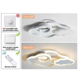 NIVOR 42W Dimmable LED Cloud Flush Mount Ceiling Light for Child Room White - thumbnail 6
