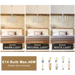 Garwarm 6 Lights Chandelier French Country Retro Hanging Lights White - thumbnail 5