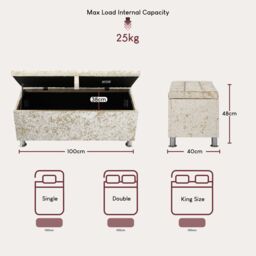 Home Discount Vida Designs Valencia Storage Ottoman Velvet Fabric UKFR Furniture in Beige - thumbnail 3