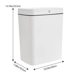 Kelvenix 18L Bathroom Trash Can Automatic in White - Size: 0.6m2 - thumbnail 2