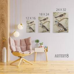"Artery8 Two Birds on Tree Branches Canvas Wall Art Print van Hoytema - Size: W18"" x H24""" - thumbnail 4