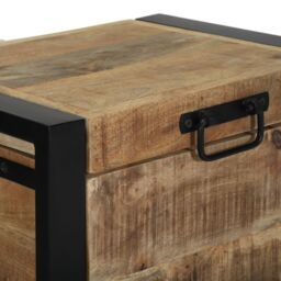 Berkfield Home Storage Chests 40x30x30cm Solid Mango Wood & Metal in Brown - Size: 40 x 30 x 30 cm - thumbnail 8