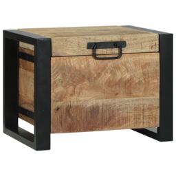 Berkfield Home Storage Chests 40x30x30cm Solid Mango Wood & Metal in Brown - Size: 40 x 30 x 30 cm - thumbnail 3