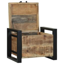 Berkfield Home Storage Chests 40x30x30cm Solid Mango Wood & Metal in Brown - Size: 40 x 30 x 30 cm - thumbnail 1