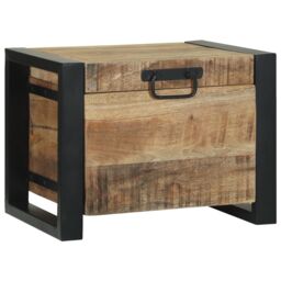 Berkfield Home Storage Chests 40x30x30cm Solid Mango Wood & Metal in Brown - Size: 40 x 30 x 30 cm - thumbnail 4