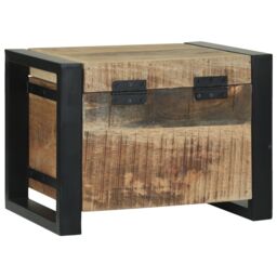 Berkfield Home Storage Chests 40x30x30cm Solid Mango Wood & Metal in Brown - Size: 40 x 30 x 30 cm - thumbnail 7